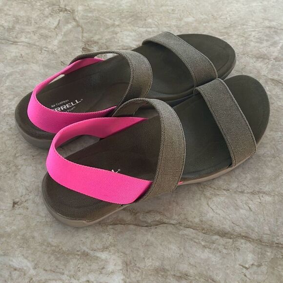 MERRELL Khaki Finley Sandals Size 10 - Picture 4 of 8
